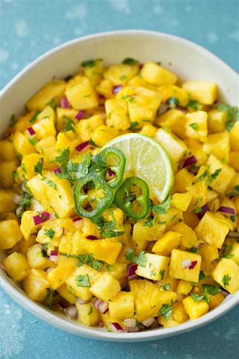 How many sugar are in mango pineapple salsa - calories, carbs, nutrition