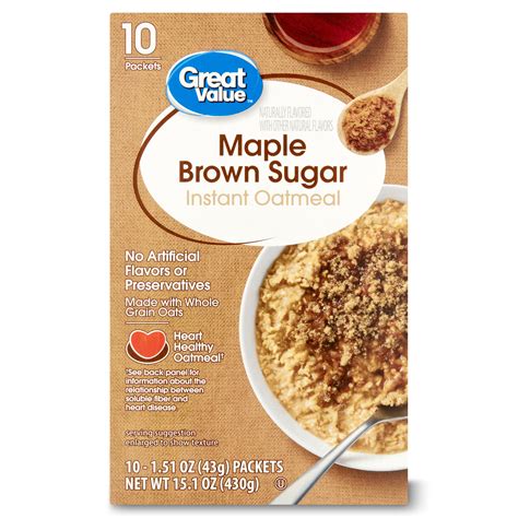 How many sugar are in maple nut oatmeal - calories, carbs, nutrition