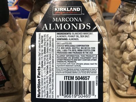 How many sugar are in marcona almonds - calories, carbs, nutrition