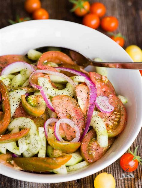 How many sugar are in marinated tomato and cucumber salad - calories, carbs, nutrition