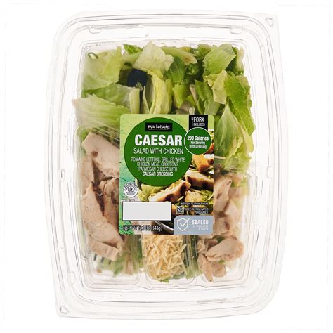 How many sugar are in market deli chicken caesar & bacon pave with lettuce - calories, carbs, nutrition