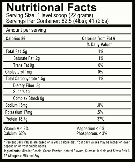 How many sugar are in micellar casein - calories, carbs, nutrition