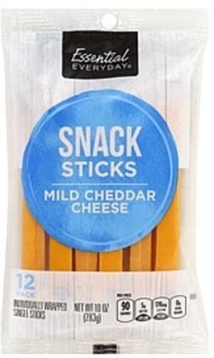 How many sugar are in mild cheddar cheese snack sticks - calories, carbs, nutrition