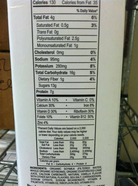How many sugar are in milk - tall - soy milk - calories, carbs, nutrition