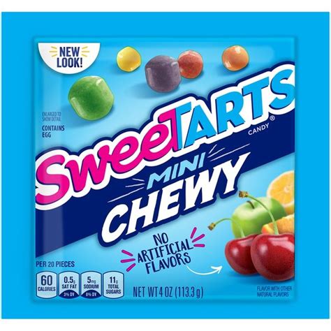 How many sugar are in mini chewy sweet tarts - calories, carbs, nutrition