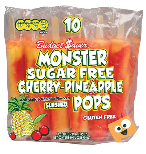 How many sugar are in monster pops - calories, carbs, nutrition