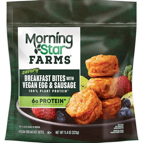 How many sugar are in morningstar farms breakfast biscuit sausage, egg & cheese, frozen, unprepared - calories, carbs, nutrition