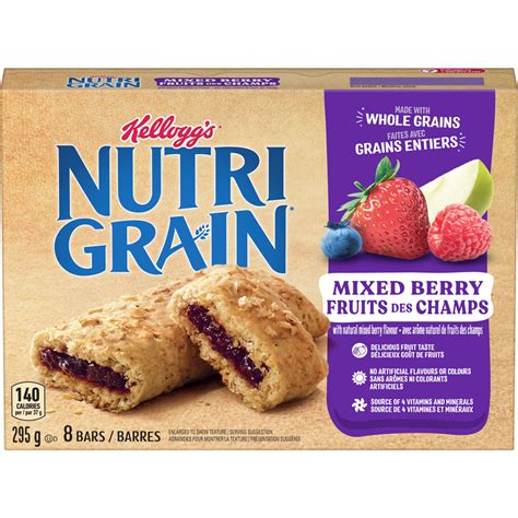 How many sugar are in nutrigrain cereal bar - mixed berry - calories, carbs, nutrition