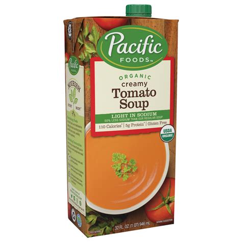 How many sugar are in organic cream of tomato - light in sodium - calories, carbs, nutrition