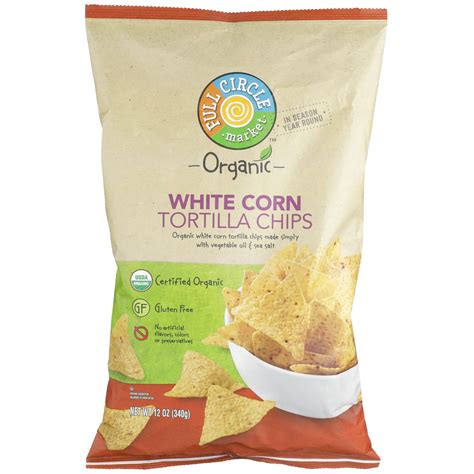 How many sugar are in organic white corn tortilla chips - calories, carbs, nutrition
