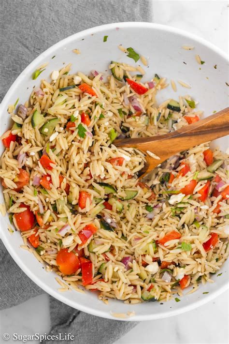 How many sugar are in orzo salad with vegetables & herbs - calories, carbs, nutrition