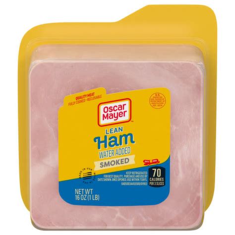 How many sugar are in oscar mayer, ham (water added, boiled) - calories, carbs, nutrition