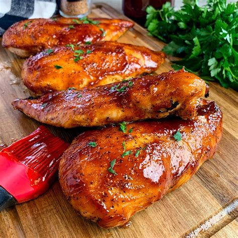 How many sugar are in oven roasted bbq chicken breast - calories, carbs, nutrition