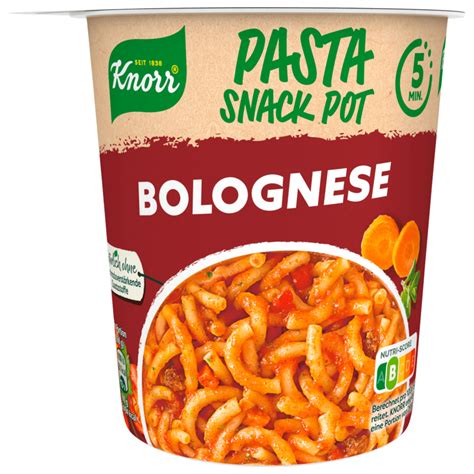 How many sugar are in pasta bolognese snack pot - calories, carbs, nutrition