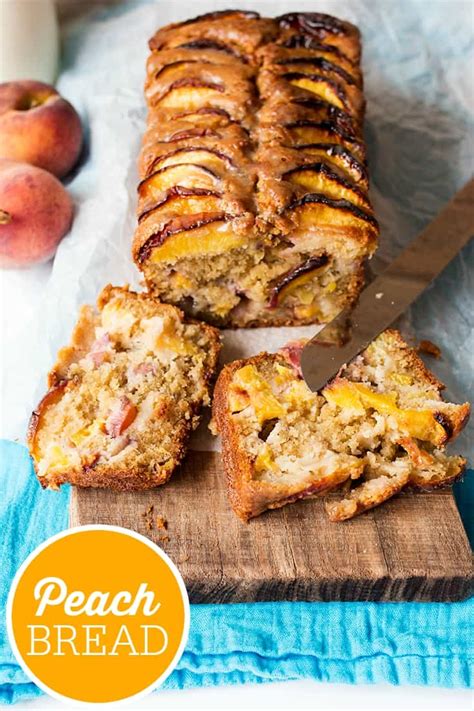 How many sugar are in peach bread - calories, carbs, nutrition