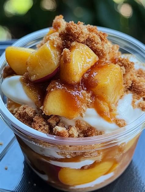 How many sugar are in peach cobbler parfait - calories, carbs, nutrition