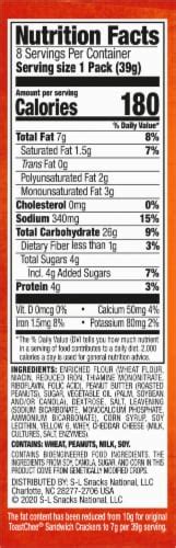 How many sugar are in peanut butter crackers - calories, carbs, nutrition