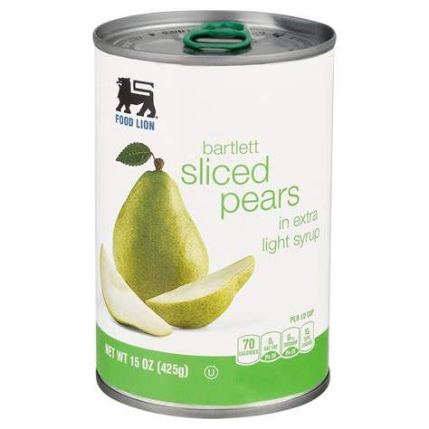 How many sugar are in pear sliced in lt syrup - calories, carbs, nutrition