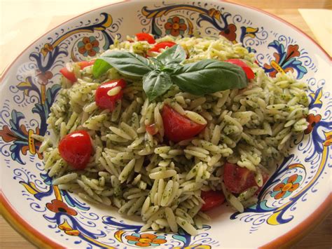 How many sugar are in pesto orzo with cherry tomatoes, capers and lemon - calories, carbs, nutrition