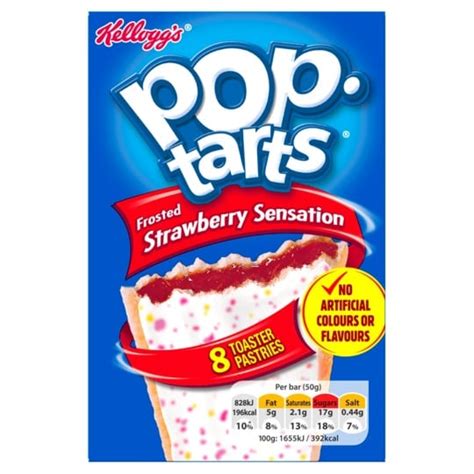 How many sugar are in pop tarts, strawberry, kellogg's - calories, carbs, nutrition