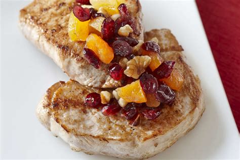 How many sugar are in pork chops with apples, cranberry rice green beans - calories, carbs, nutrition