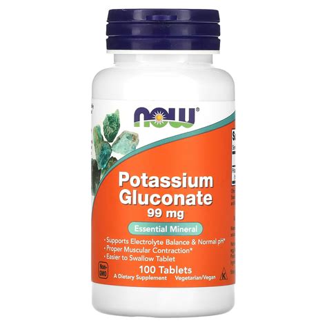 How many sugar are in potassium gluconate - calories, carbs, nutrition