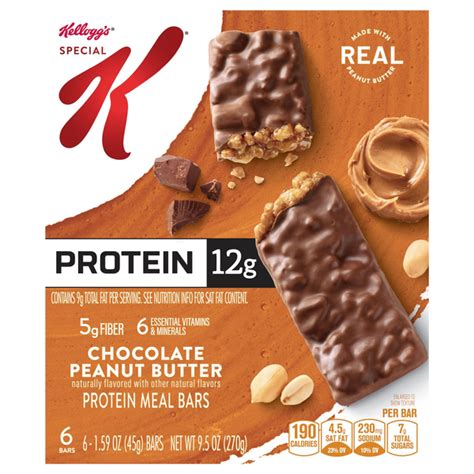 How many sugar are in protein meal bar - chocolate peanut butter - calories, carbs, nutrition