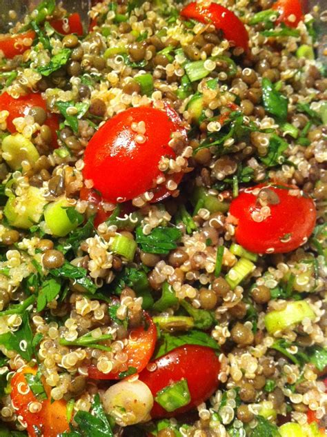 How many sugar are in puy lenitl and quinoa salad with lemon and sumac - calories, carbs, nutrition