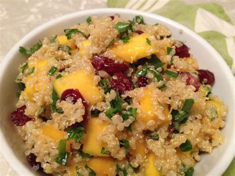 How many sugar are in quinoa salad w/mango-curry dress - calories, carbs, nutrition