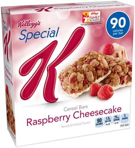 How many sugar are in raspberry cheesecake cereal bar - calories, carbs, nutrition