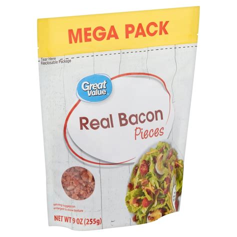 How many sugar are in real bacon pieces - calories, carbs, nutrition