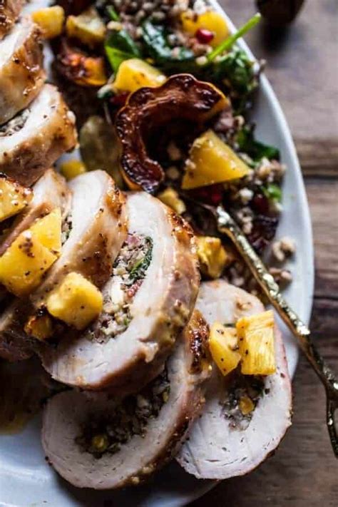 How many sugar are in roast bacon loin with glazed pineapple - calories, carbs, nutrition