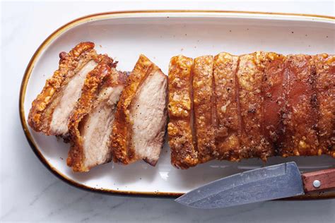 How many sugar are in roast pork belly with a peppercorn sauce - calories, carbs, nutrition