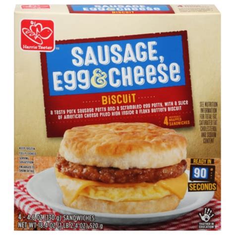 How many sugar are in sausage, egg and cheese biscuit - calories, carbs, nutrition