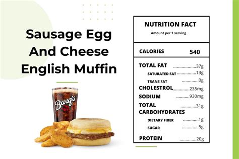 How many sugar are in sausage, egg and cheese english muffin - calories, carbs, nutrition