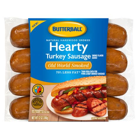 How many sugar are in sausage, turkey, hot, smoked - calories, carbs, nutrition