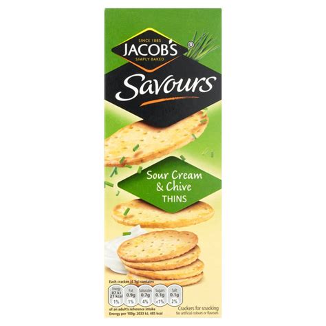 How many sugar are in savours sour cream & chive thins - calories, carbs, nutrition