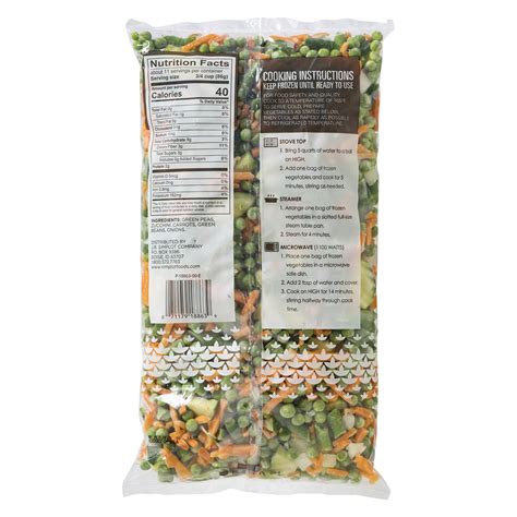 How many sugar are in scandinavian vegetable blend - calories, carbs, nutrition