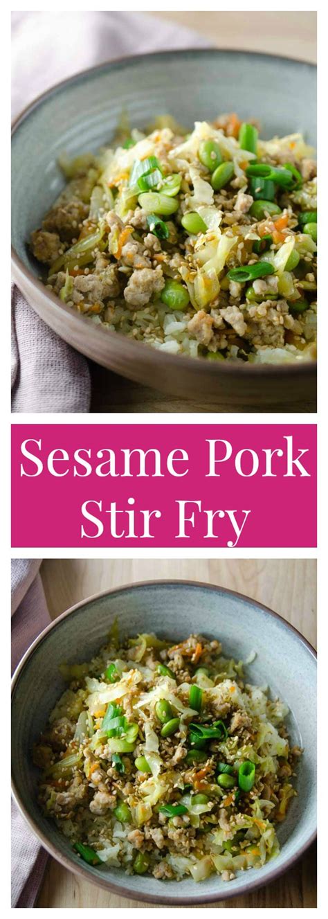 How many sugar are in sesame pork stir fry (1) - calories, carbs, nutrition