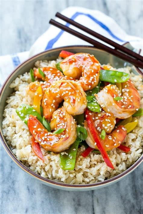 How many sugar are in shrimp vegetable stir-fry withbrown rice - calories, carbs, nutrition