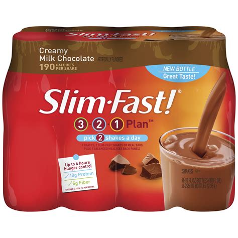 How many sugar are in slimfast 3, 2, 1 creamy chocolate - calories, carbs, nutrition