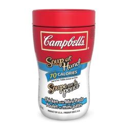 How many sugar are in soup at hand - chicken with mini-pasta - calories, carbs, nutrition