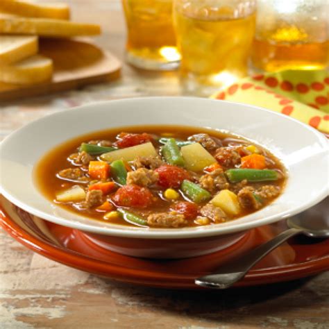 How many sugar are in soup beef vegetable hearty 6 oz - calories, carbs, nutrition