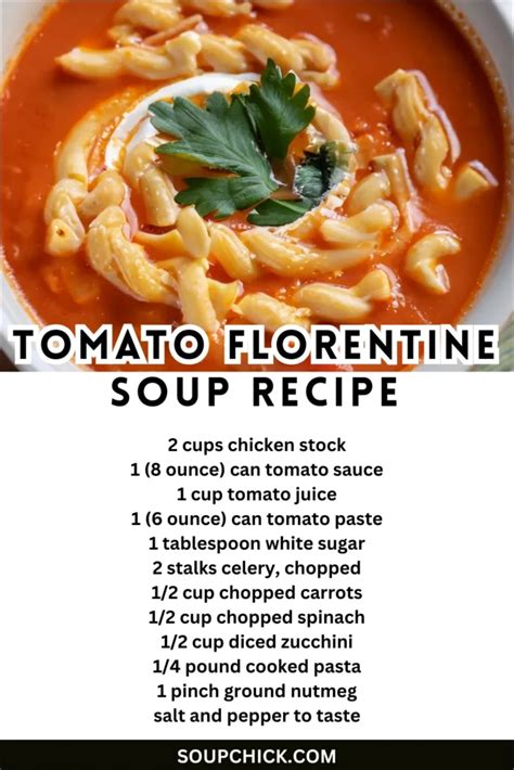 How many sugar are in soup tomato florentine - calories, carbs, nutrition