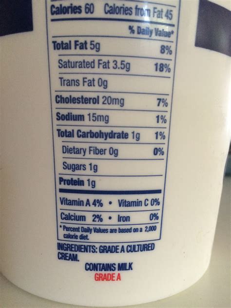 How many sugar are in sour cream sauce - calories, carbs, nutrition