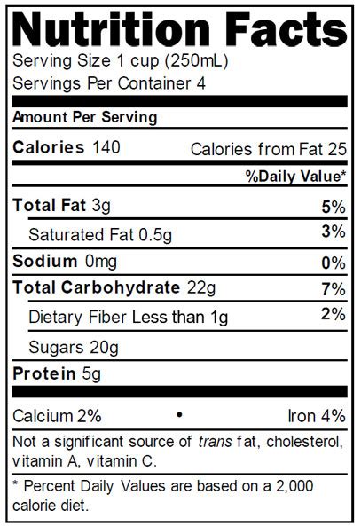 How many sugar are in soy milk - calories, carbs, nutrition