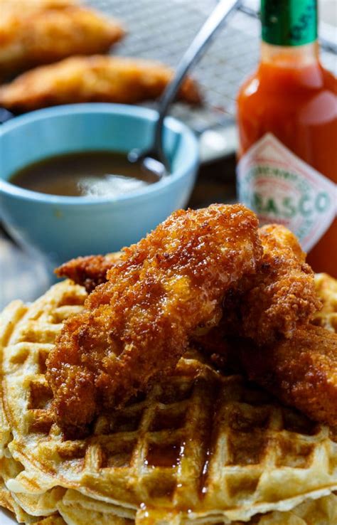 How many sugar are in spicy chive chicken 'n' waffles - calories, carbs, nutrition