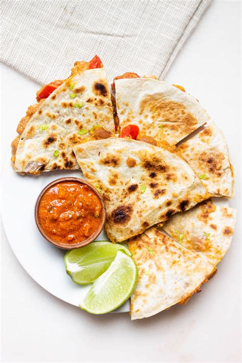 How many sugar are in spicy two-bean quesadilla - calories, carbs, nutrition