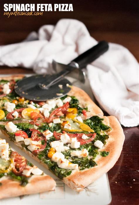 How many sugar are in spinach feta pizza - calories, carbs, nutrition