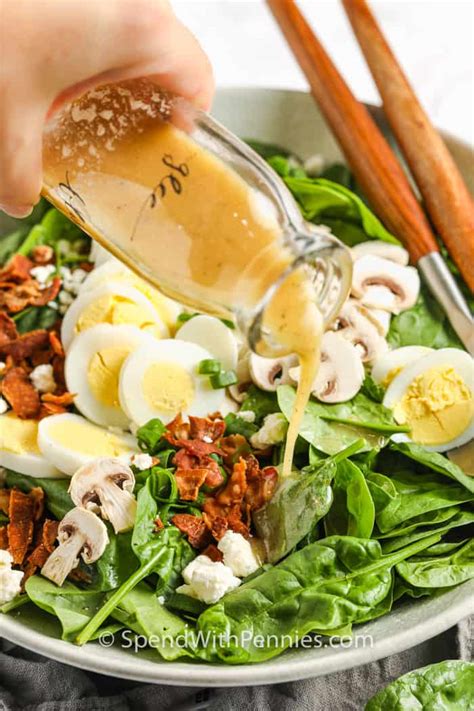 How many sugar are in spinach salad dressing - calories, carbs, nutrition